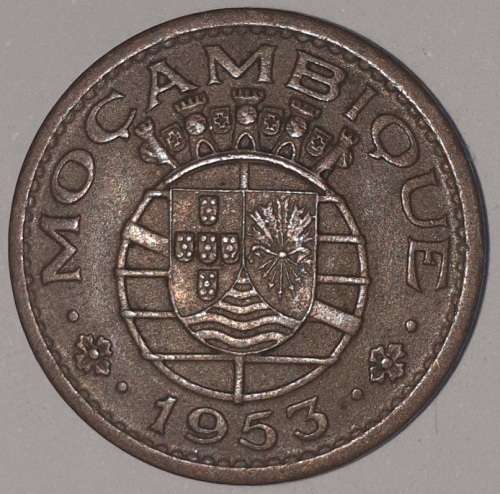 1953 - 50 CENTAVOS COIN - MOZAMBIQUE - (Bronze)
